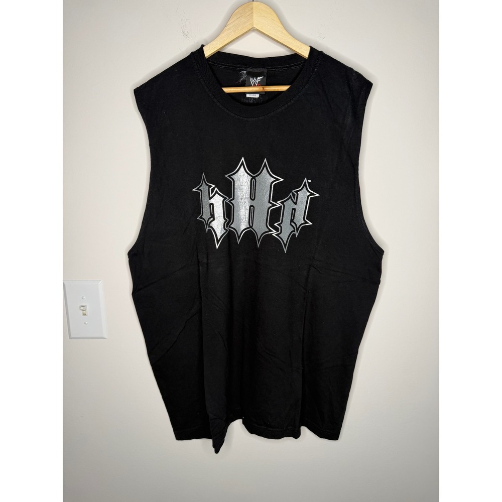 Vintage WWF Triple H HHH Muscle Shirt Black Sleeveless Tee Mens 2XL Attitude Era